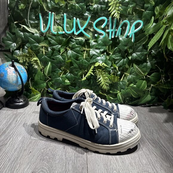 Vintage Skechers Denim Steel Toe Women Fashion Work Memory Foam Shoes Size 11 - Picture 1 of 9